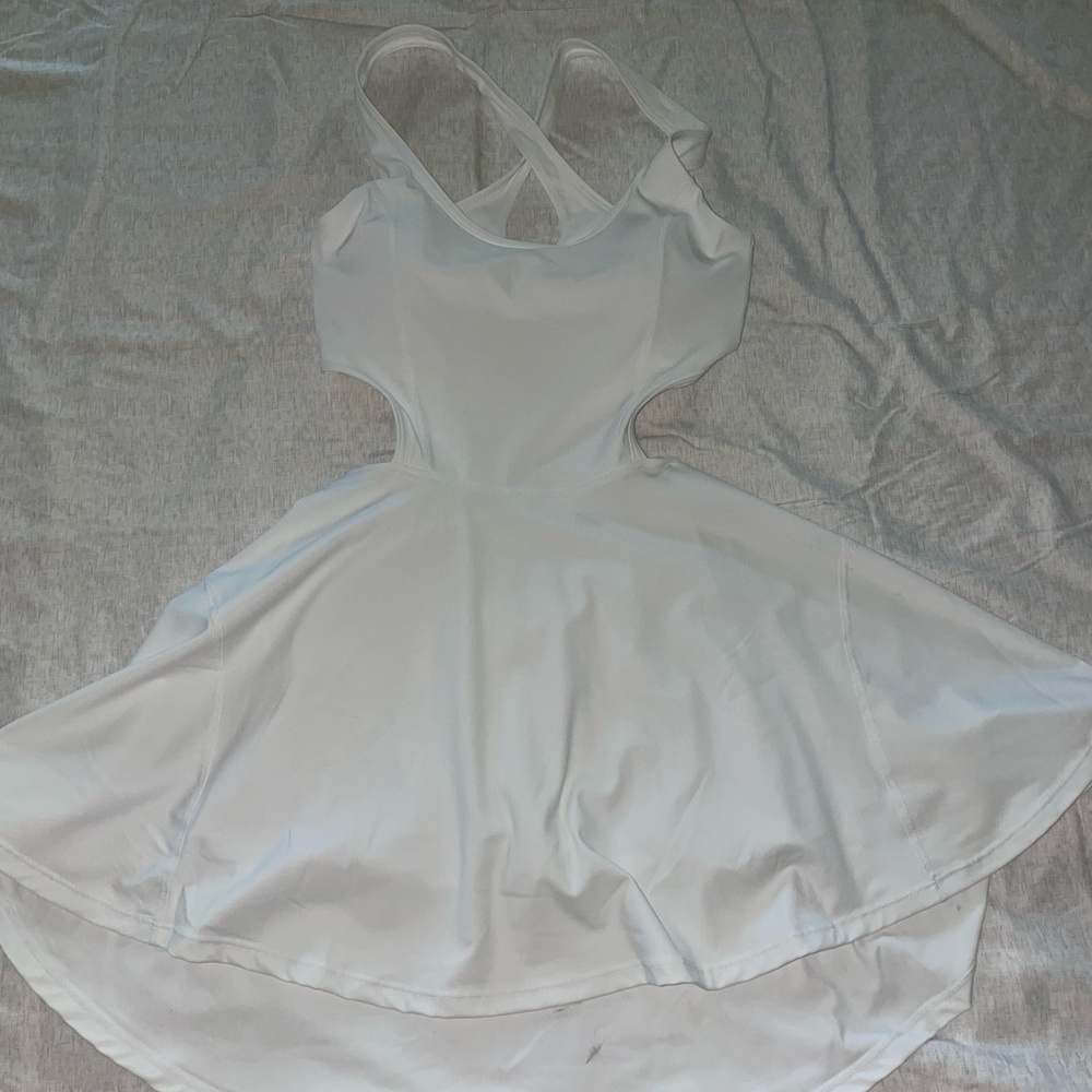 white lululemon romper dress look alike- size XS- open back dress-athletic golf